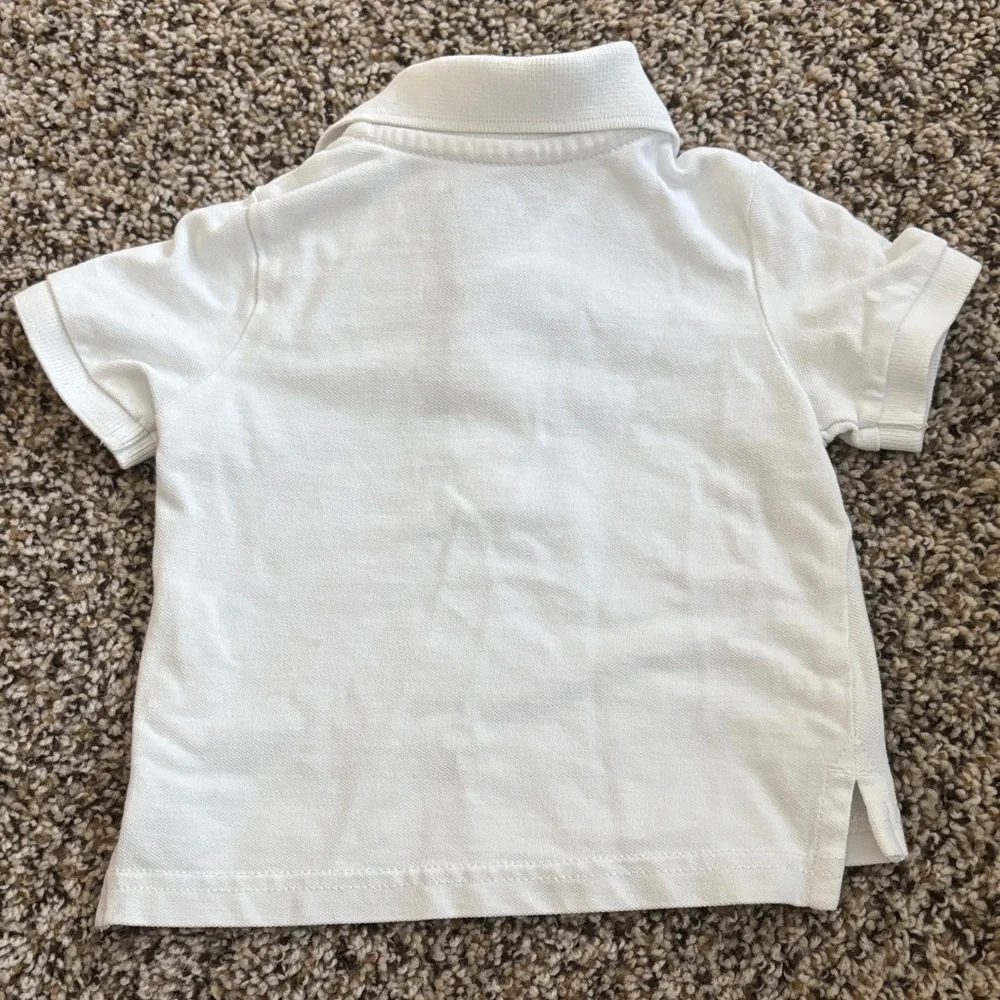 The Children's Place Infant White Short Sleeve Polo Top 6-9 Months